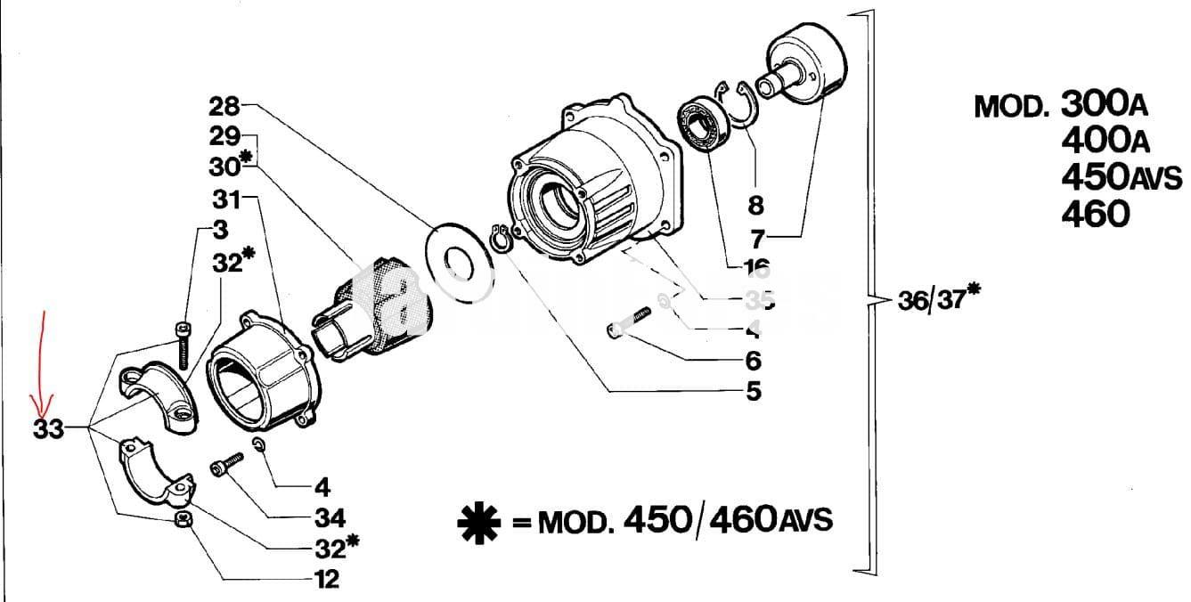 Abrazadera metálica tubo de 28mm King 40 - Efco 400 (4098835) - Imagen 2