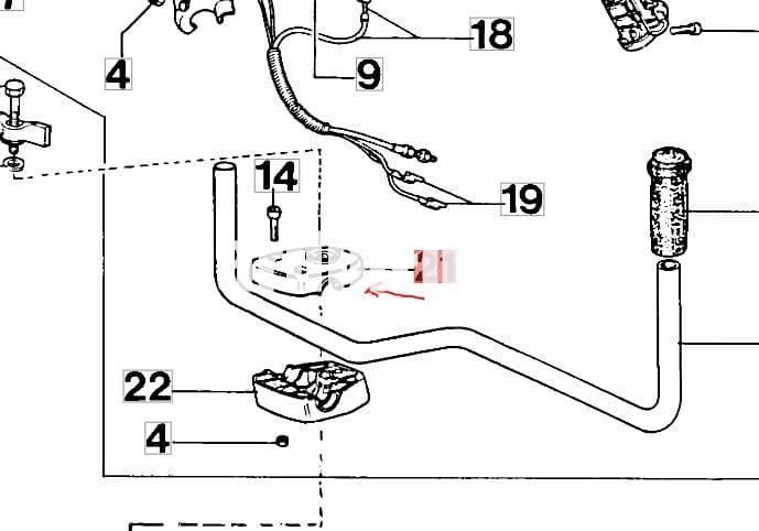 Abrazadera superior manillar desbrozadoras Efco (4191230) - Imagen 2