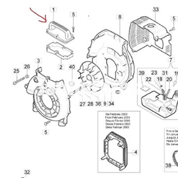 Asa tapa superior soplador Oleo-Mac BV 162 - Imagen 1