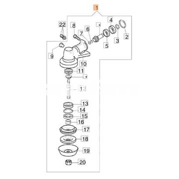Cabezal engranajes completo D.28 desbrozadoras Oleo-Mac (61350149AR) - Imagen 2