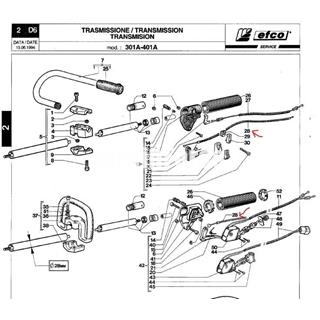 Cable acelerador desbrozador Efco 410 (4100253) - Imagen 2