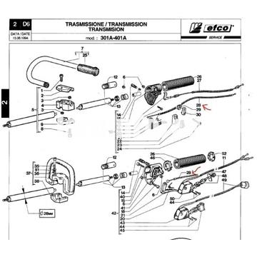Cable acelerador desbrozador Efco 410 (4100253) - Imagen 2