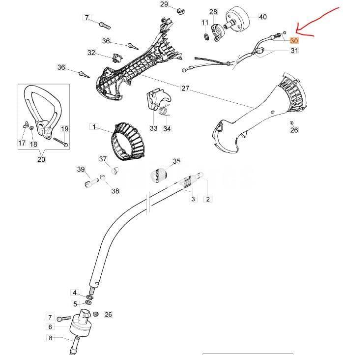 Cable acelerador desbrozadoras Oleo-Mac (61130006) - Imagen 2