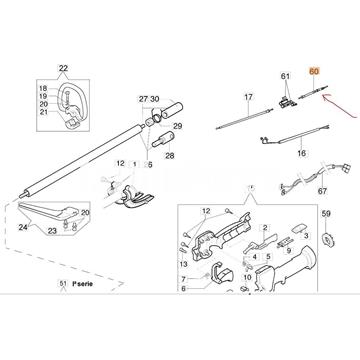Cable acelerador desbrozadoras Oleo-Mac(62040025R) - Imagen 2