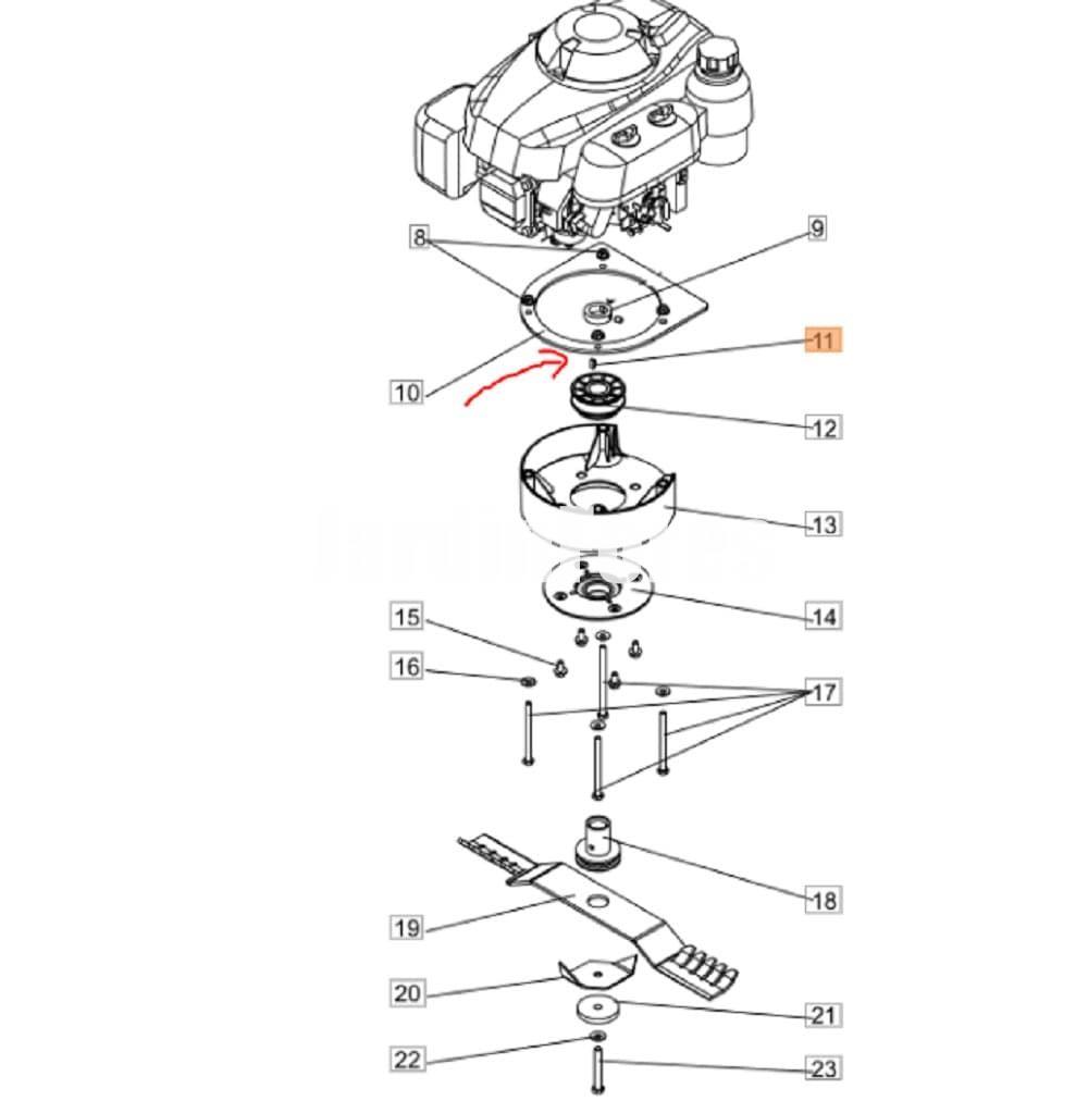 Chaveta eje motor para desbrozadoras de ruedas Oleo-Mac (PB0301040001) - Imagen 2