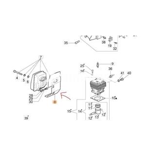 Deflector escape desbrozadoras Oleo-Mac (61210035R) - Imagen 2