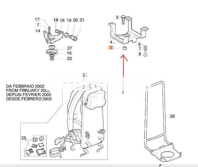 Distanciador soporte deposito desbrozadoras mochila Oleo-Mac (4165023) - Imagen 2