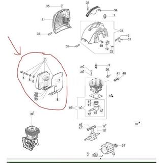 Escape desbrozador Oleo-Mac BC 420 T(61250194R) - Imagen 2