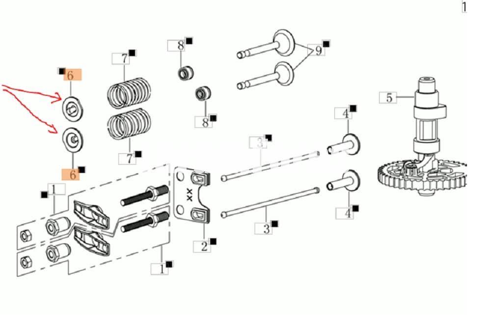 Guía muelle levas motor Emak de Oleo-Mac  (L66150398) - Imagen 2