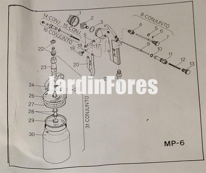 JAFE MP 6 - Pistola de pintar profesional - Imagen 3