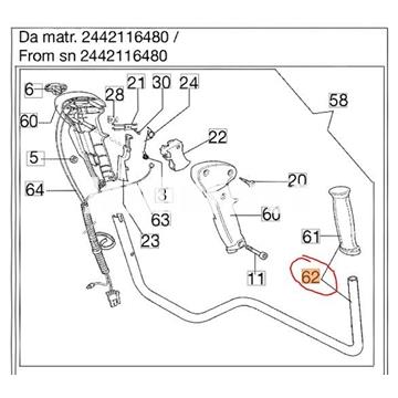 Manillar desbrozadora Oleo-Mac BC420T version moderna (61250296R) - Imagen 1