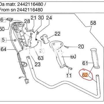 Manillar desbrozadora Oleo-Mac BC420T version moderna (61250296R) - Imagen 1