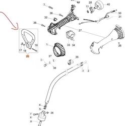 Manillar redondo completo desbrozadoras Oleo-Mac (4162042A) - Imagen 2