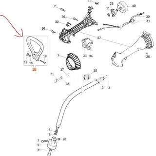 Manillar redondo completo desbrozadoras Oleo-Mac (4162042A) - Imagen 2