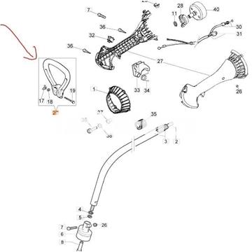 Manillar redondo completo desbrozadoras Oleo-Mac (4162042A) - Imagen 2
