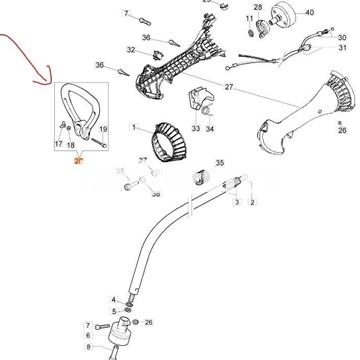 Manillar redondo completo desbrozadoras Oleo-Mac (4162042A) - Imagen 2