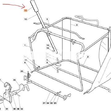 Manopla tubo vaciado saco tractores cortacésped Oleo-Mac  (G125394508) - Imagen 2