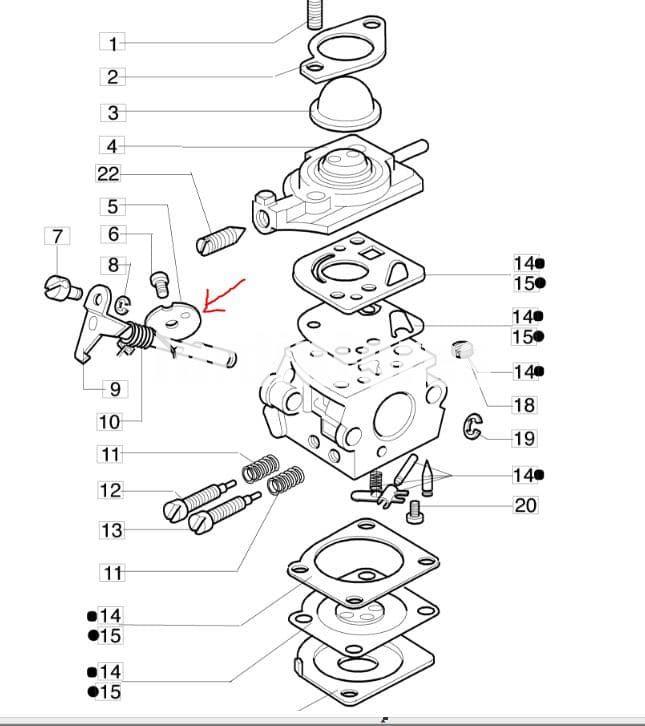 Mariposa carburador C1Q-E3 desbrozadoras Oleo-Mac(2318389) - Imagen 2