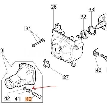 Muelle perno enganche flexible desbrozadoras mochila Oleo-Mac (043300009) - Imagen 2