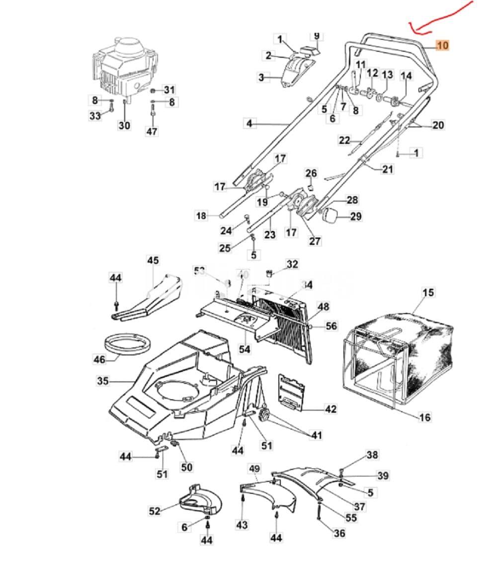 Palanca freno motor cortacésped Oleo-Mac (8202315) - Imagen 2