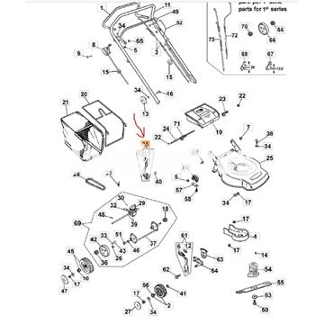 Palanca selector alturas cortacésped Oleo-Mac (66030034) - Imagen 2