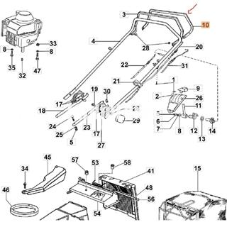 Palanca tracción cromada cortacésped Oleo-Mac (8202211) - Imagen 2