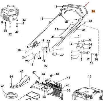 Palanca tracción cromada cortacésped Oleo-Mac (8202211) - Imagen 2