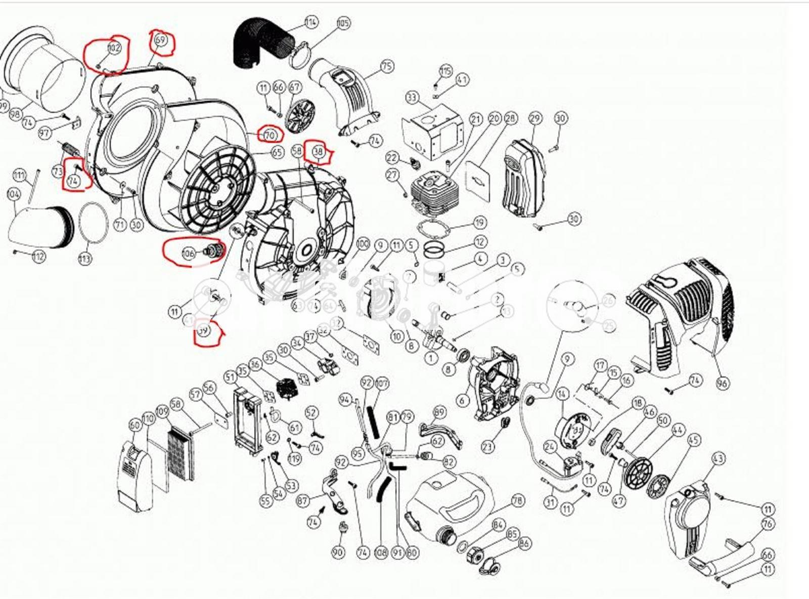 Pareja cobertura rotor aspirador Cifarelli V1200 - Imagen 1