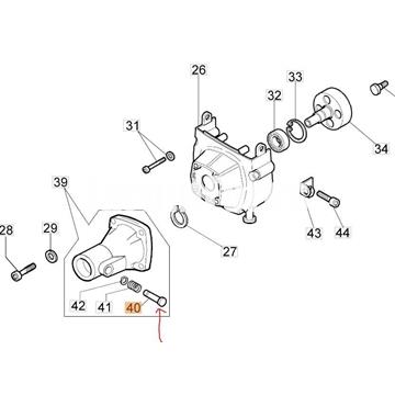 Perno enganche flexible desbrozadoras mochila Oleo-Mac (043300009) - Imagen 2