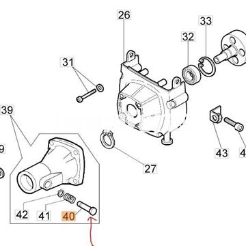 Perno enganche flexible desbrozadoras mochila Oleo-Mac (043300009) - Imagen 2