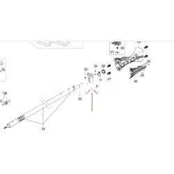 Pieza frontal soporte manillar desbrozadoras Oleo-Mac (61350185R) - Imagen 2