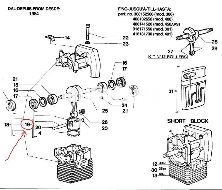 Pistón completo desbrozador Efco 400(4138350) - Imagen 2