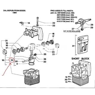 Pistón completo desbrozador Efco 400(4138350) - Imagen 2