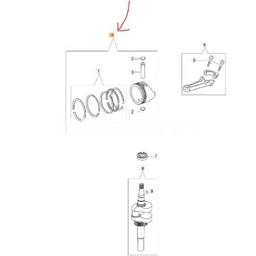 Pistón completo motor Emak K40-50-500-600 de Oleo-Mac (L66150217) - Imagen 2
