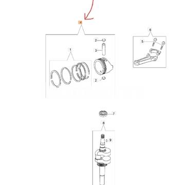 Pistón completo motor Emak K40-50-500-600 de Oleo-Mac (L66150217) - Imagen 2