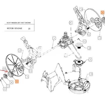 Piñón engranaje marchas cortacésped Oleo-Mac (C71704631) - Imagen 2