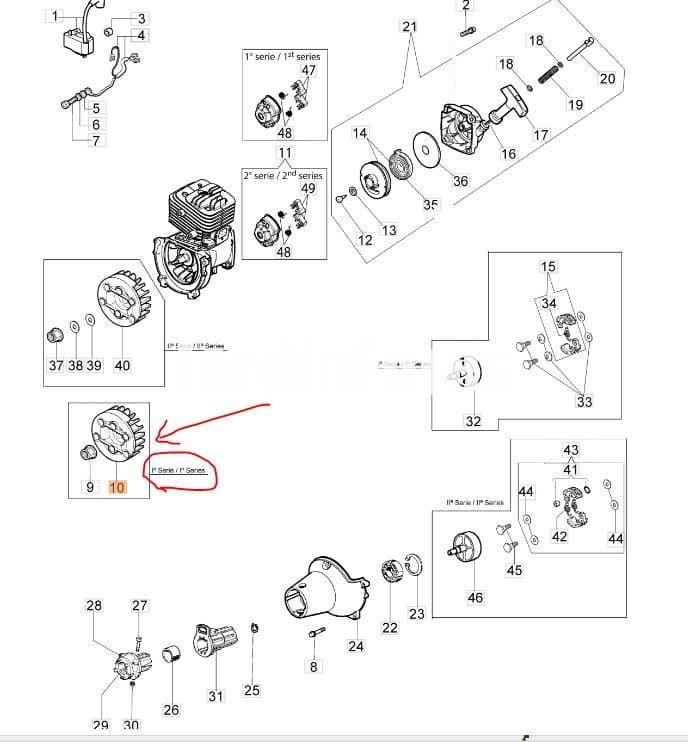 Plato magnético desbrozadoras Oleo-Mac (61280025R) - Imagen 2