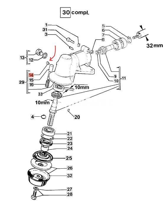 Remache cabezal Efco 8510 Boss (3032005) - Imagen 2