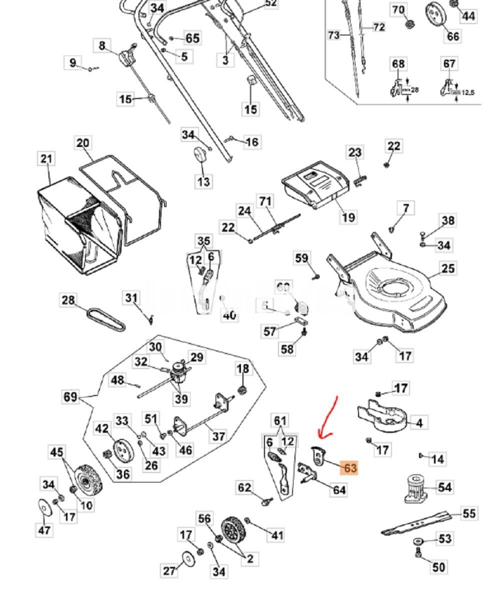 Selector alturas cortacésped Oleo-Mac (66030013) - Imagen 2