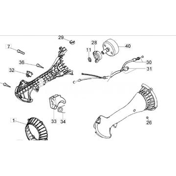 Semi empuñadura derecha desbrozadoras Oleo-Mac (61160003) - Imagen 2