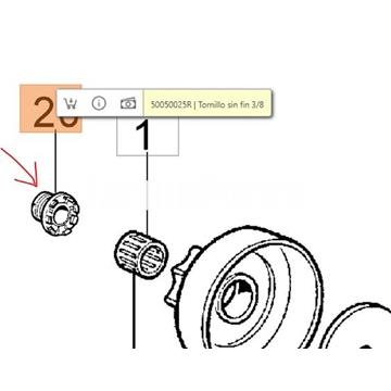 Sin fin bomba aceite motosierras Oleo-Mac (50050025R) - Imagen 1