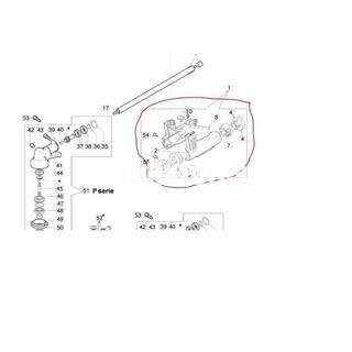 Soporte completo tubo 28mm. manillar desbrozadoras Oleo-Mac y Efco (61042048) - Imagen 2