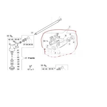 Soporte completo tubo 28mm. manillar desbrozadoras Oleo-Mac y Efco (61042048) - Imagen 2