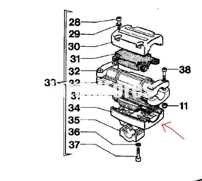 Soporte manillar tubo 28mm desbrozadoras Efco (4098796) - Imagen 2