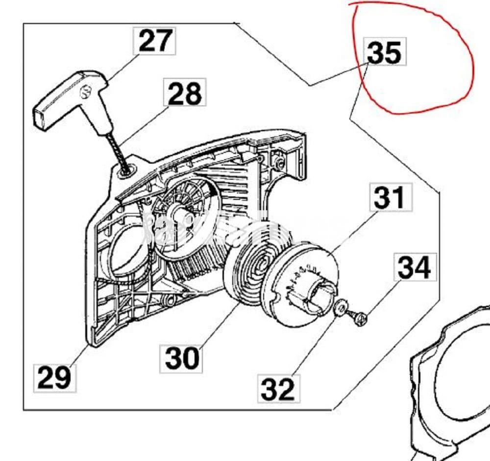 Tapa arranque completa motosierra Efco 151 - Imagen 1