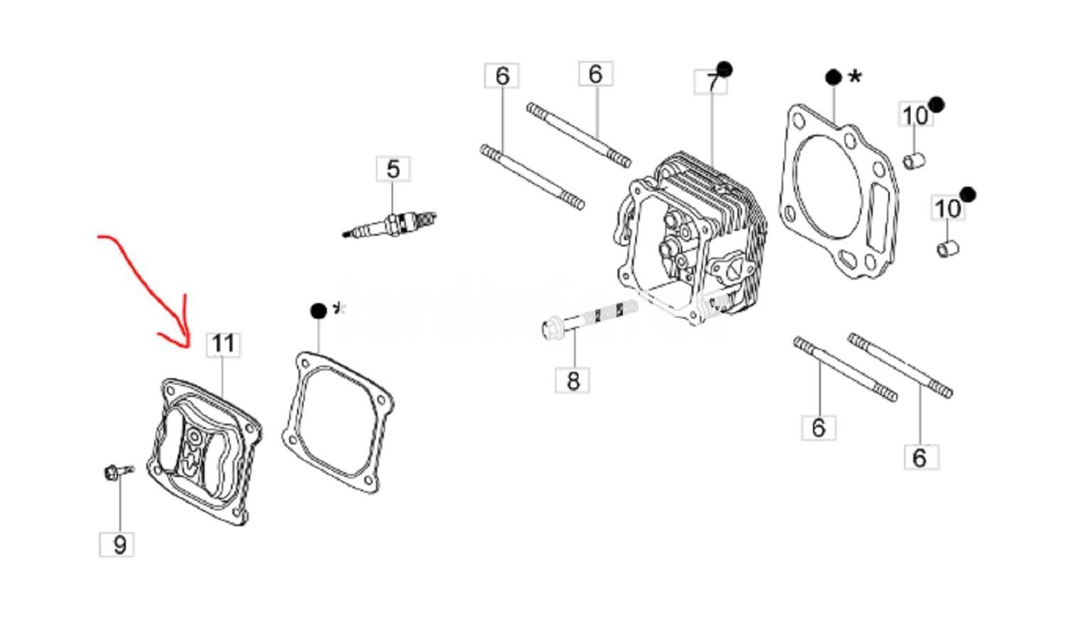 Tapa balancines motor Emak de Oleo-Mac (L66150002) - Imagen 2