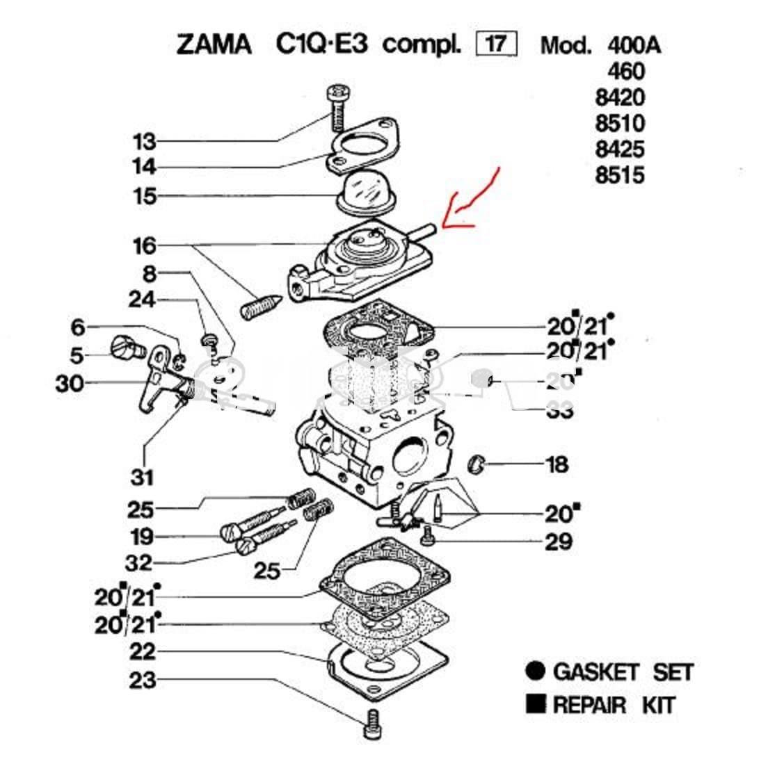 Tapa carburador Zama C1Q-E3 (2318524) - Imagen 2