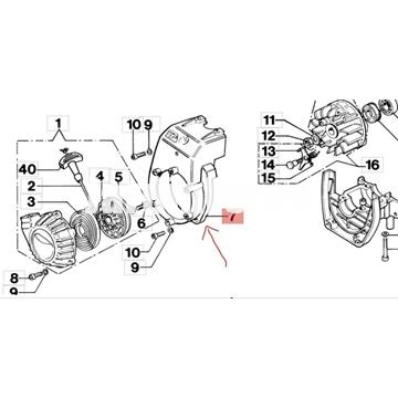 Tapa cárter motor ahoyador y motobomba Efco (4174165R) - Imagen 2