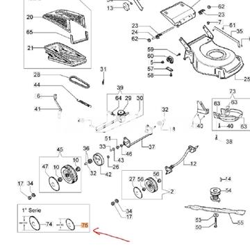 Tapa cubos exterior rueda delantera cortacésped Oleo-Mac (66030080) - Imagen 2