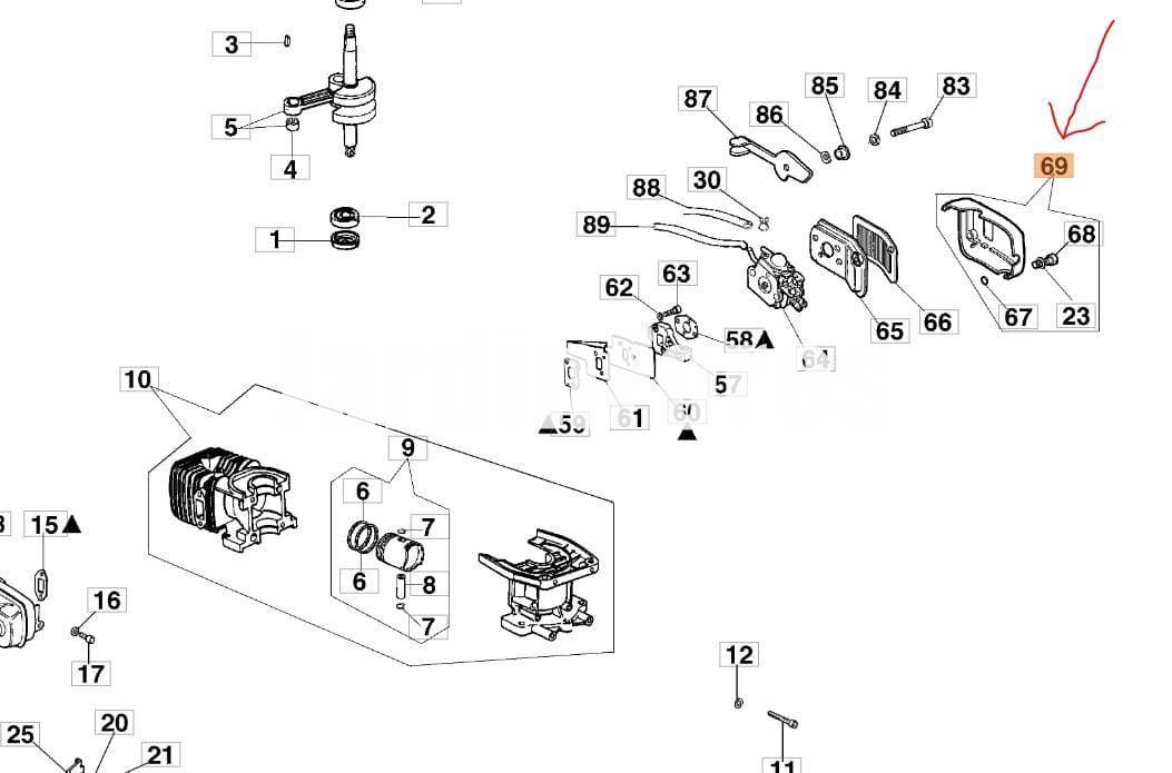 Tapa filtro aire ahoyador Oleo-Mac MTL 40 (4100372) - Imagen 2